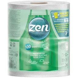 Паперові рушники Zen Professional Care 2 шари 770 відривів 100 м 1 рулон (5944582100312)