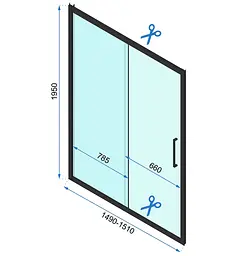 Душова кабіна Rea Rapid Slide 150x80 chrome пристінна REA-KPL-09115, Хром, Універсальна, прозорий, хром - мініатюра 6
