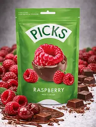 Субліматовані фрукти в шоколаді Pergale Picks Raspberry Milk Chocolate 90г - мініатюра 3