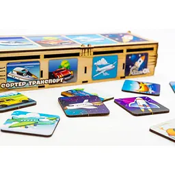 Дитячий Сортер Монтессорі PuzzleOK Транспорт Puz-34043 - мініатюра 5