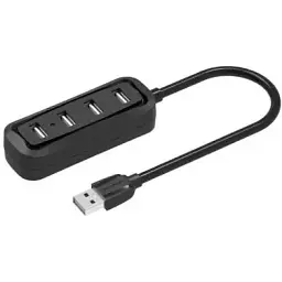 Концентратор Vention USB 2.0 to 4xUSB 2.0 0.15m black (VAS-J43-B015)