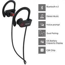 Навушники WeCool U8i Bluetooth з мікрофоном Червоні  - мініатюра 8