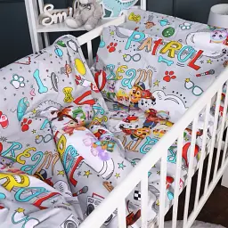 Простирадло MirSon Kids Time 17-0667 Щенячий патруль 150х200 см бязь сіре (2200010143669) - мініатюра 2