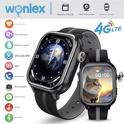 Дитячий смарт-годинник Wonlex KT39 годинник-телефон з відеодзвінком GPS WI-FI і SIM-картою Black (19136) - мініатюра 5