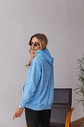 Вільний худі для майбутніх мам тринитка без начосу Chelm S-M (42-44) Lullababe Блакитний - мініатюра 2