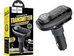 Автомобільний FM модулятор (трансмітер) Модулятор Bluetooth HOCO E45 2 USB Чорний (Оригінал)