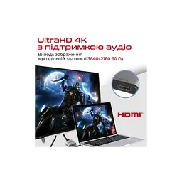 Перехідник USB-C to 2xHDMI 4K Promate (medialink-h2.grey) - мініатюра 4