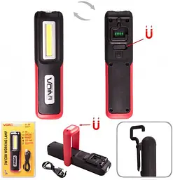 Ліхтар Перенесення VOIN 3W-COB+3W XPE / АКБ1200 mAh Магнит Акумулятор Вбудований (USB Зарядка)