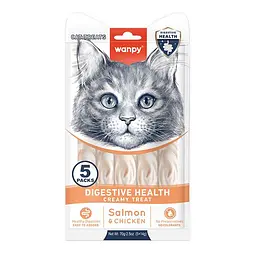 Функціональні ласощі для котів Wanpy Creamy Lickable Treat Digestive Health здорове травлення, 5 по 14г