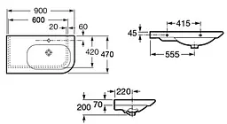 Умивальник Roca Nexo A327649000, Білий - мініатюра 2