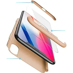 Чохол-накладка GKK 3 in 1 Hard PC Case Apple iPhone X Gold - мініатюра 2