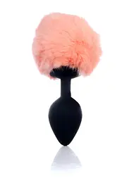 Анальна пробка з хвостиком B - Series Bunny Tail, 8 см (персиковий) - мініатюра 2