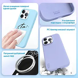 Чохол Vokamo для iPhone 15 Plus рідкий силіконовий з магнітом Blue - мініатюра 6