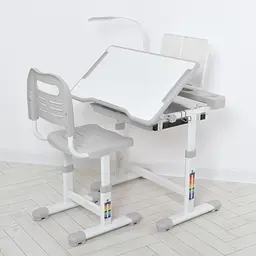 Парта M 5068-11 підставка для книги, лампа, сірий - мініатюра 2