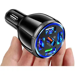 Автомобильное зарядное устройство DK 5USB Quick Charge 3.0 75W (BK-359) black - мініатюра 4