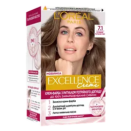 Крем-фарба для волосся L'Oreal Paris Excellence Crème 7.1 русявий попелистий 192 мл