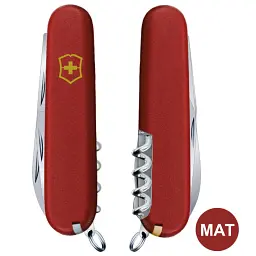 Ніж Victorinox Huntsman Mat 91мм,15функ,черв.мат,жовт.лого - мініатюра 4