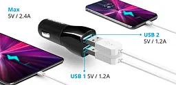Зарядний пристрій 2xUSB 12W 2.1A ECA-24 чорний Defender - мініатюра 5