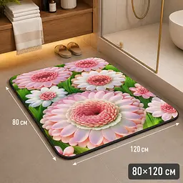 Килимок у ванну 80×120 см — вологопоглинаюче покриття з матеріалу другого покоління, абсорбуючий антиковзкий KT9000368 - мініатюра 10