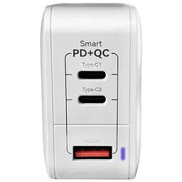 Зарядний пристрій Vokamo 2хType-C, 1хUSB Spow GaN 66W - мініатюра 3