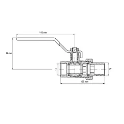 Кран з американкою Koer KR.229 - 2" ручка важіль KR5665 - мініатюра 2