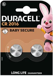 Спеціальна літієва батарейка типу «таблетка» Duracell 2016 3V, (DL2016/CR2016), 2 шт. (6409616)