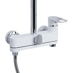 Душова система універсальна Qtap Jay на три споживача (з виливом) QTJAY111CRW45555 Chrome/White, Білий - мініатюра 4