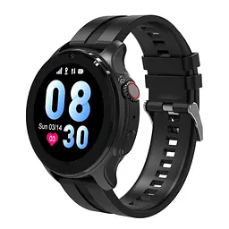 Дитячий смарт годинник Lemfo T25 з GPS, дзвінками, відеозв'язком, прослушкою, Wi-Fi та кнопкою SOS Круглий розумний годиник для дітей Чорний