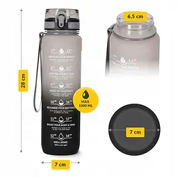 Пляшка для води спортивна 4FIZJO 1000 мл 4FJ0632 Grey/Black (P-5905973400756) - мініатюра 12