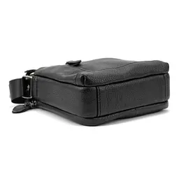 Шкіряний невеликий месенджер на два відділи Tiding Bag M56-2007A чорний - мініатюра 4