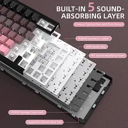 Бездротова клавіатура ATTACK Shark X85 Pink 75% | RGB підсвітка | бокове гравіювання - мініатюра 8