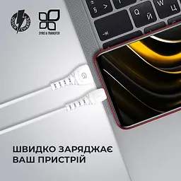 Кабель ArmorStandart AR16 Lightning 3A 1m White (ARM59534) - мініатюра 3