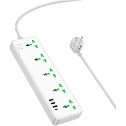 Мережевий подовжувач Hoco AC13A Talento 5-position Socket (1C3A) White - мініатюра 2