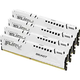 Модуль пам'яті Kingston Fury DDR5 128GB (4x32) Beast 5600MHz White XMP (KF556C40BWK4-128) - мініатюра 2