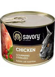 Вологий корм для стерилізованих котів Savory з куркою,, 200 г