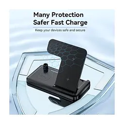 Зарядний пристрій Essager 4-in-1 wireless charger 15W foldable desktop black (EWXZM-JC01-Z) - мініатюра 10