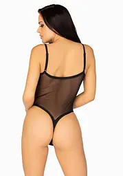 Еротичне боді Leg Avenue Cami bodysuit with thong Black XL, на бретелях