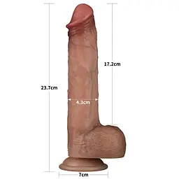 Фалоімітатор - Sliding Skin Pro Dual Layer Silicone Dong 9" Flesh - мініатюра 3