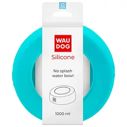 Миска-непроливайка Waudog Silicone, 1 л, блакитний (50792) - мініатюра 4
