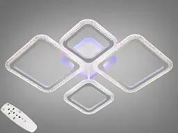Стельова LED-люстра з димером та кольоровим підсвічуванням Diasha 2406/2+2WH LED 3color