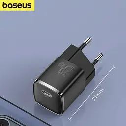 Мережевий адаптер живлення Baseus 20W Cube PD Type-C (CCXF-A01 / CCXFK20E) зарядний чорний - мініатюра 2