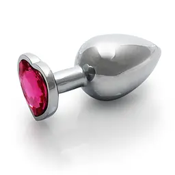 Металева анальна пробка з кристалом Ouch! Heart Gem - розмір M - мініатюра 4