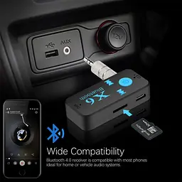 Бездротовий AUX MP3 WAV авто ресивер магнітоли адаптер Bluetooth 4.1 + EDR приймач UKC X6 6948 чорний - мініатюра 8