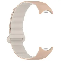 Ремінець Dual-color Magnetic для Xiaomi Mi Band 9/8/10 Beige / White - мініатюра 3