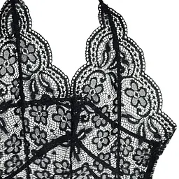 Сексуальний спокусливий еротичний пеньюар боді монокіні - еротична білизна 44 M чорний 5144-3 - мініатюра 8