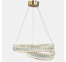 Підвісна кришталева LED-люстра Artlight 555-600GD з переплетеними кільцями, золото, 113 Вт, від 13-20 м² - мініатюра 5