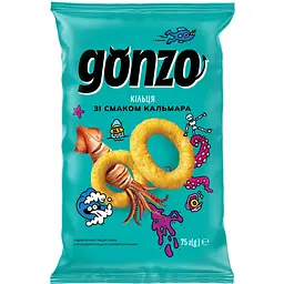 Кукурудзяні кільця Gonzo зі смаком кальмара 75 г