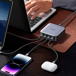 Зарядний пристрій Ugreen GaN серії Nexode CD328, 4xUSB 100 Вт (3xUSB-C + USB-A QC 3.0), чорний (90928) - мініатюра 2