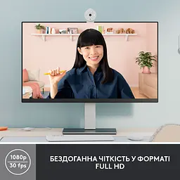 Веб-камера Logitech Brio 300 White (960-001442) - мініатюра 2