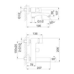Змішувач для ванни Frap F3276-3 - мініатюра 5